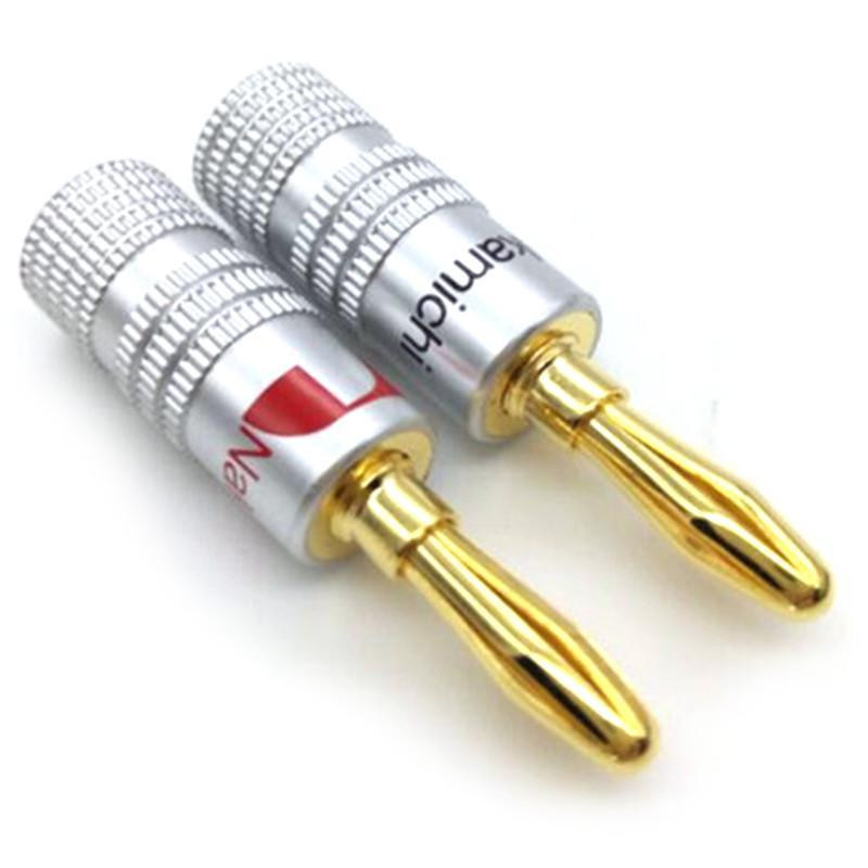 Штекер банановый Nakamichi с золотым покрытием, 4мм, пара Киев - изображение 1