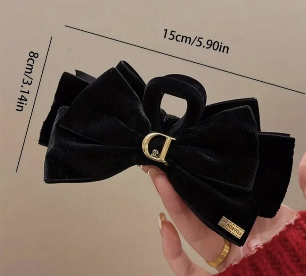 Заколка-крабик бант оксамитовий 