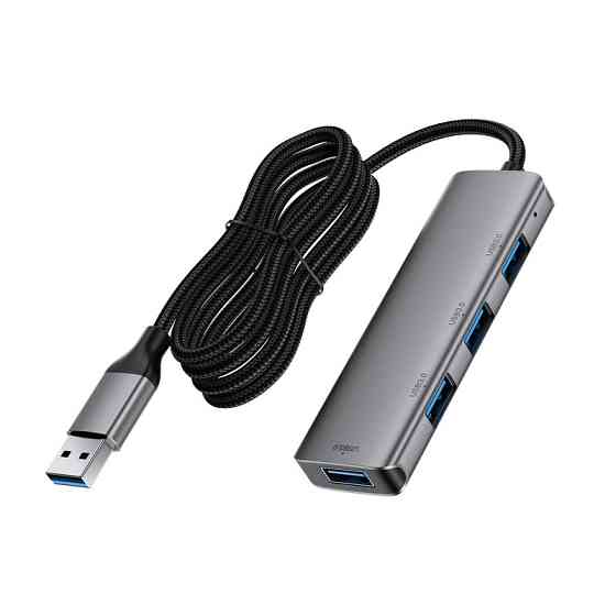 USB-хаб ACEFAST J17 USB-A  4-in-1 HUB Metal Gray Одеса