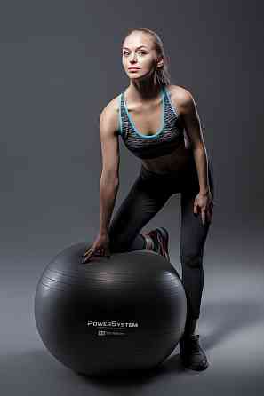 М'яч для фітнесу (фітбол) Power System PS-4011 Ø55 cm PRO Gymball Black Кам'янське