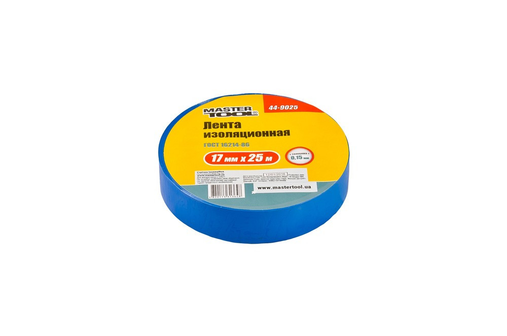 MASTERTOOL Стрічка ізоляційна MASTERTOOL 17 мм 25 м 10 шт синя 44-9025 Коломыя - изображение 1