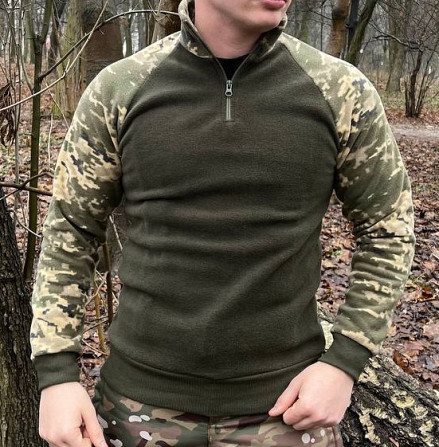 Тактична флісова чоловіча кофта Убакс (Хакі-мультикам) XL Вінниця - фото 1