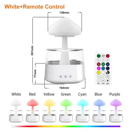 Атмосферный ультразвуковой увлажнитель воздуха гриб Rainfall с эффектом дождя. Ночник увлажнитель воздуха Doctor-101 с подсветкой Коломия