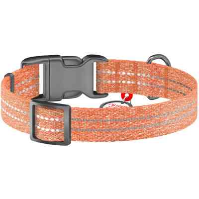 Ошейник для животных WAUDOG Re-cotton с QR паспортом светоотражающий Ш 20 мм Д 28-40 см оранжевый (02884) Винница