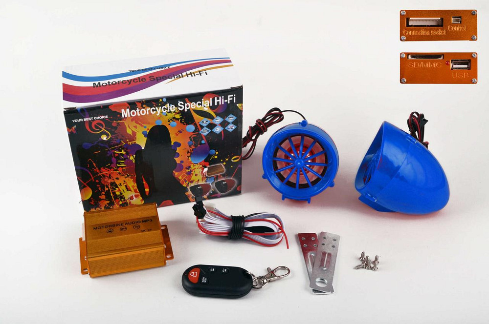 Аудиосистема (3.5, синяя, подсветка, сигн., МР3//SD/USB, ПДУ, разъем ППДУ 3K) Мукачево - изображение 1