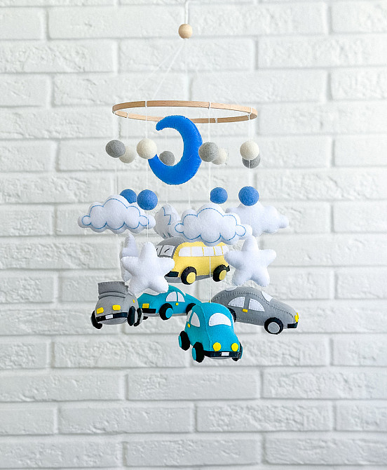 Музичний мобіль WoollyFox «Машинки» для хлопчика з 35 мелодіями Київ - фото 2