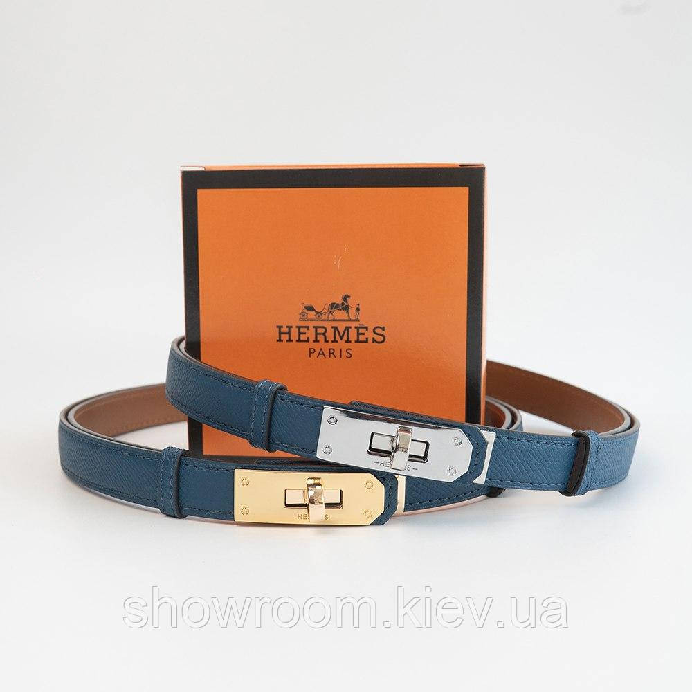 Синий женский кожаный ремень с пряжкой  (280-2) Киев - изображение 5