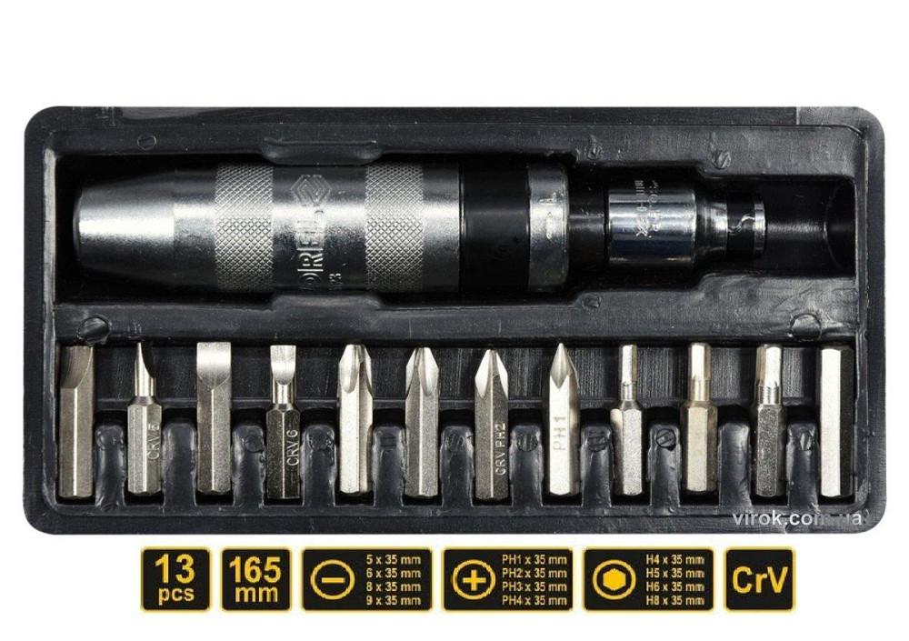 Викрутка ударна VOREL : 12 насадок [кейс]. кпл. 14 од. [20/600] Одесса - изображение 1