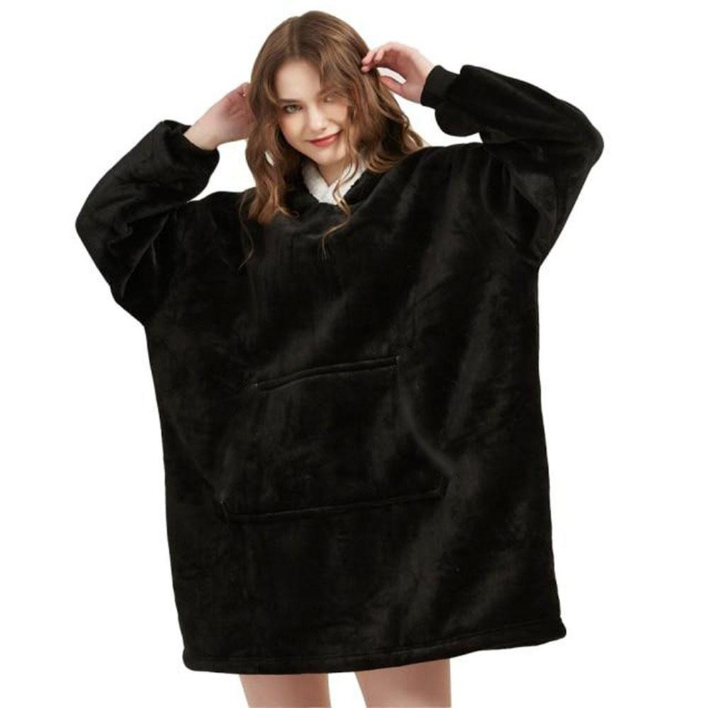 Плед жіноча толстовка з капюшоном HUGGLE HOODIE (80х100 см),унісекс,Чорний SBR Київ - фото 1