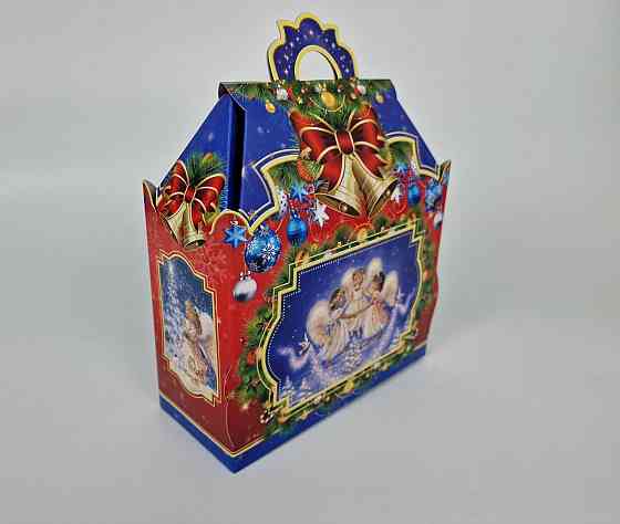 Новорічна подарункова картонна упаковка для цукерок (10000 гм) No202 "Ангели" (1 шт.) Харків