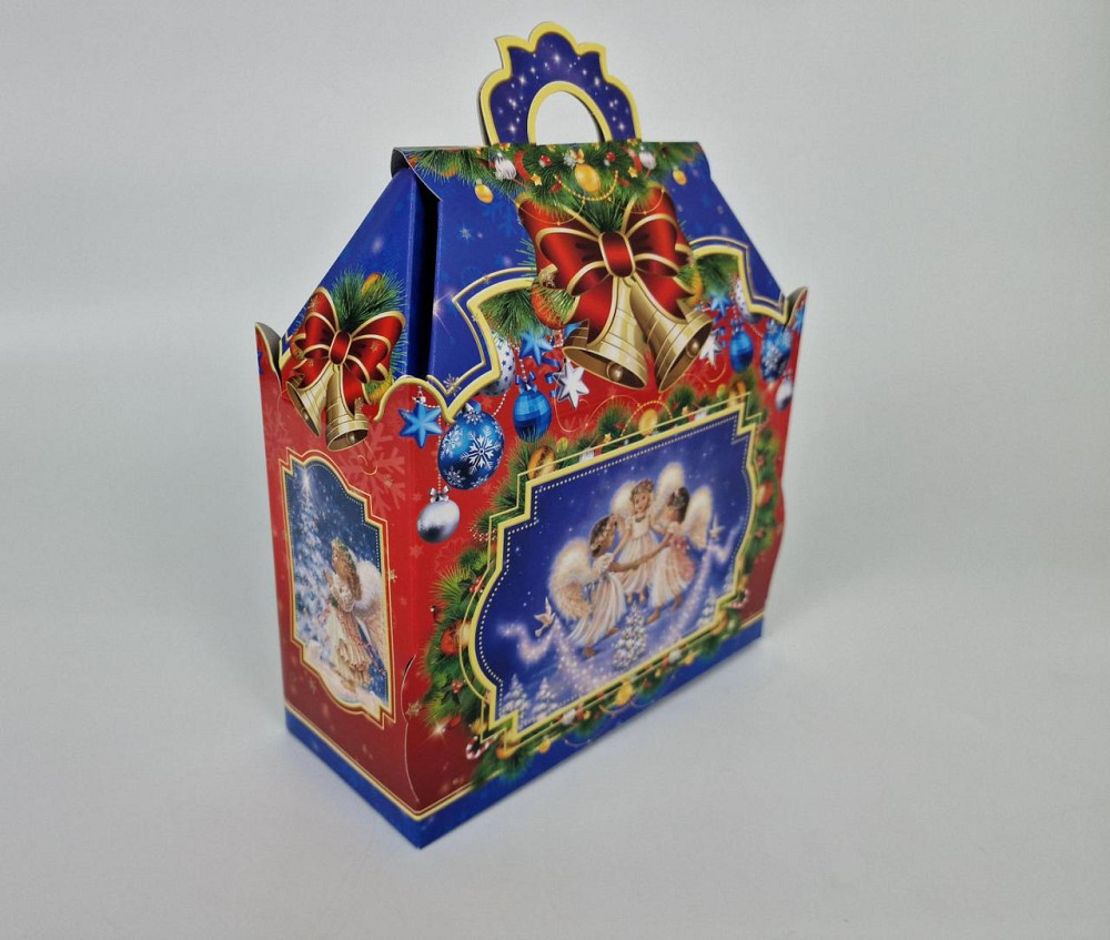 Новорічна подарункова картонна упаковка для цукерок (10000 гм) No202 "Ангели" (1 шт.) Харків - фото 2