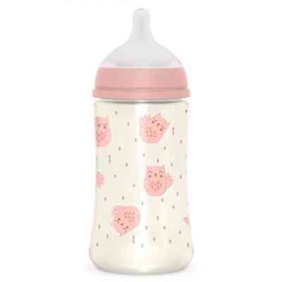 Пляшечка для годування Suavinex Bonhomia, повільний потік, 270 мл, рожева (307834) Вінниця