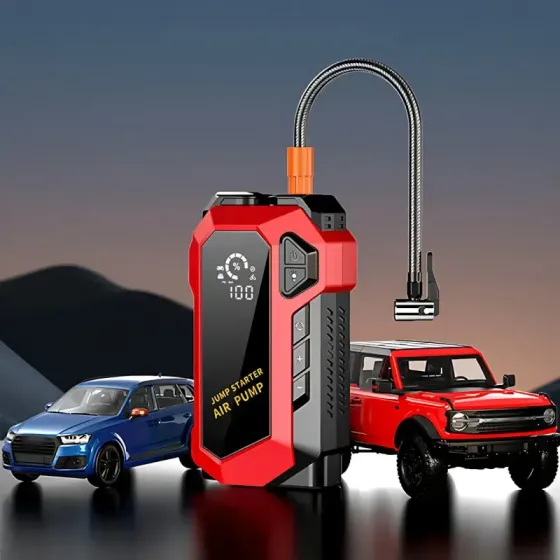 Пусковий автомобільний пристрій для акумулятора JUMP STARTER+Компресор, 2000 мА/год (74 Вт/год), 4 режими Одеса