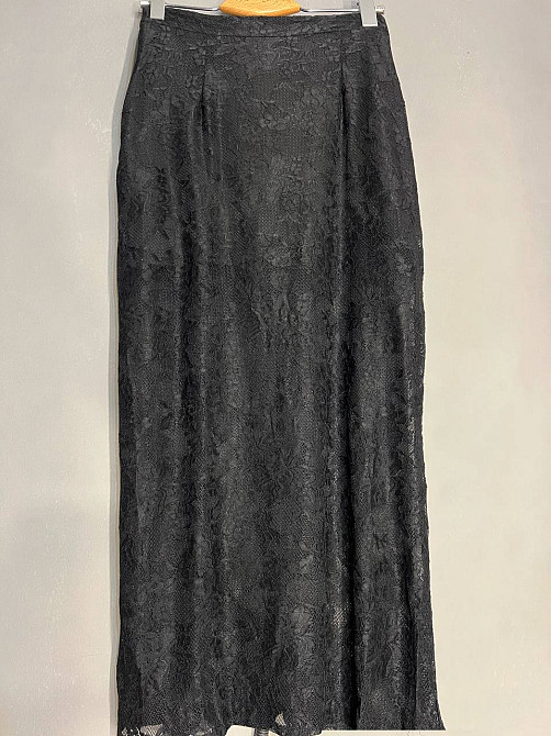 Юбка женская Shiqi 9314 гипюровая прозрачная длинная с подкладкой стрейтчевая черная, черный, L Одесса - изображение 7