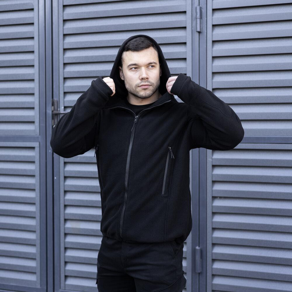 Толстовка мужская флисовая на молнии Pobedov Explorer черная Киев - изображение 8