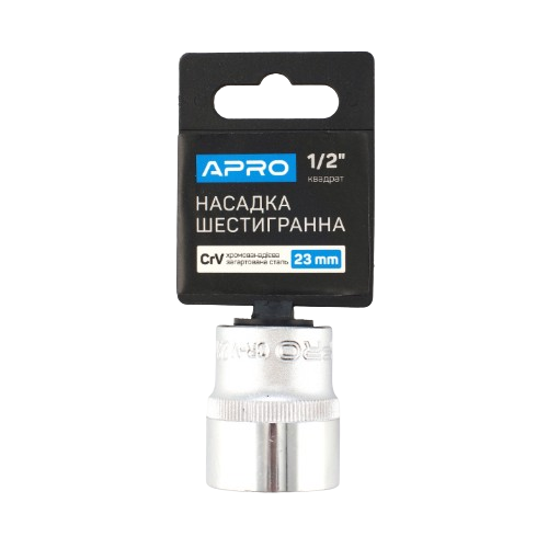 Насадка шестигранна 1/2" 23 мм CrV APRO Житомир