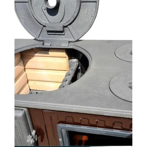 Піч-кухня на дровах Hosseven 4011 з духовкою та варильною поверхнею 6 кВт до 40 м2 емальована піч Туреччина Тернопіль - фото 4