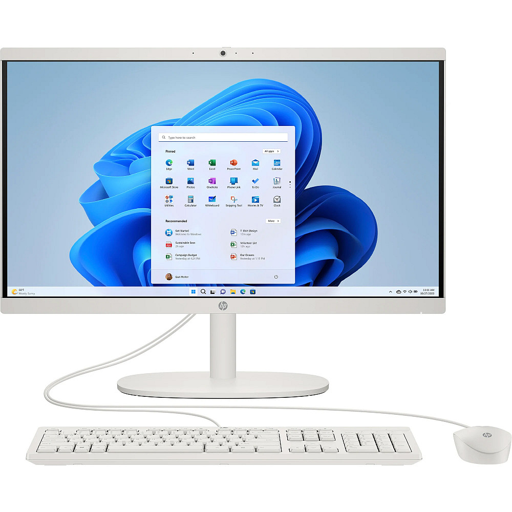 Моноблок 21.5" HP 22-dg0000ua AiO i3-N300/8Gb/SSD512Gb/WiFi/Cam/K&M/DOS/Cashmere White Винница - изображение 1