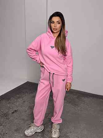 Женский теплый костюм, из флис полара L-XL, Розовый Одесса