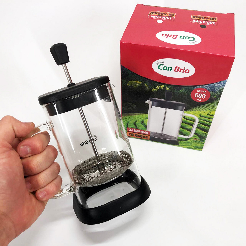 Эксклюзивные заварочные чайники Con Brio 600 мл CB-6660B, Стеклянный чайник с фильтром для заварки чая GW-48 Львов - изображение 6