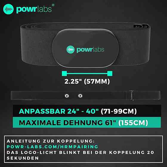 Нагрудний пульсометр монітор датчик серцевого ритму Powr Labs з Bluetooth і ANT, для спортсменів для Київ