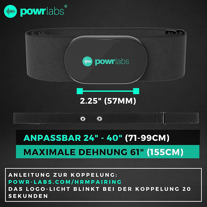 Нагрудный пульсометр монитор датчик сердечного ритма Powr Labs с Bluetooth ANT для спортсменов для т Киев - изображение 4