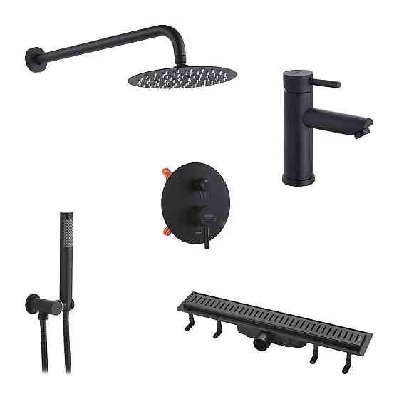 Набор 3 в 1 душевая система скрытого монтажа Kroner Edelstahl Klassisch-SCH082 + смеситель Edelstahl Киев