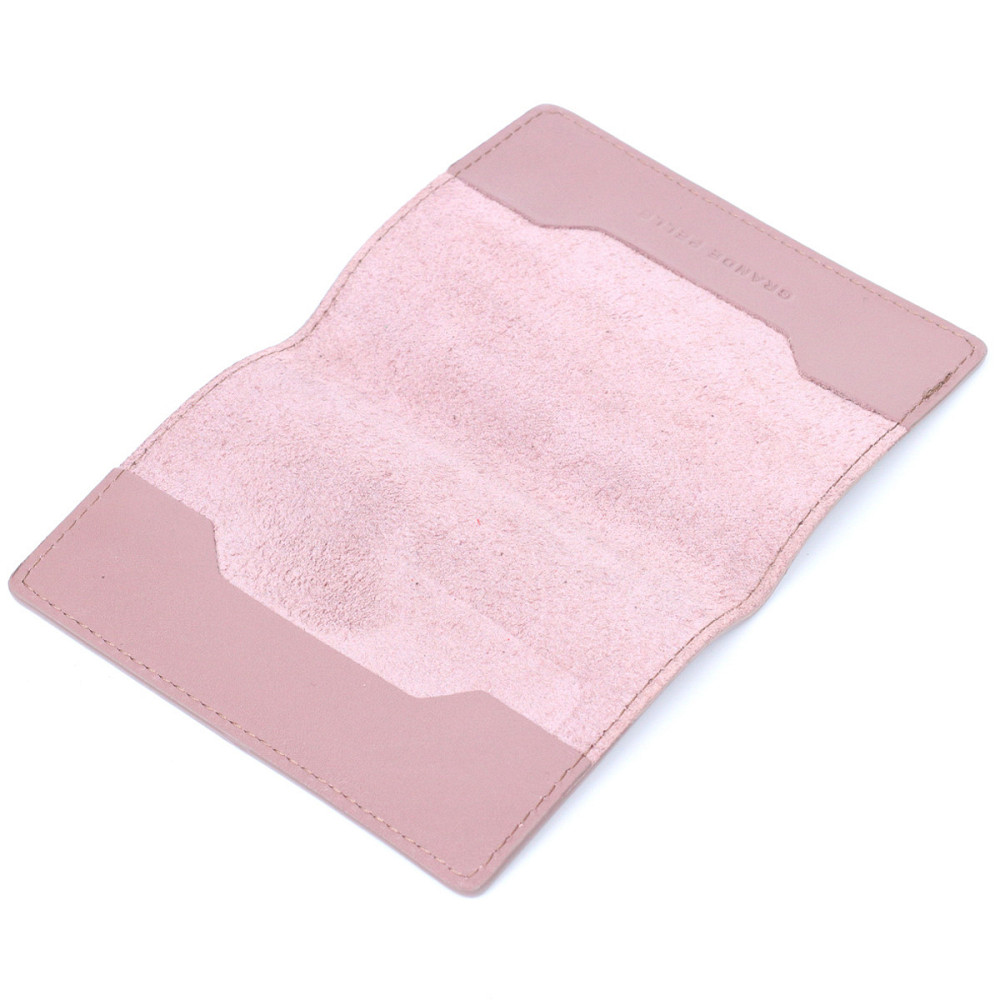 Красива шкіряна обкладинка на паспорт GRANDE PELLE 16795 Пудровий Київ - фото 5