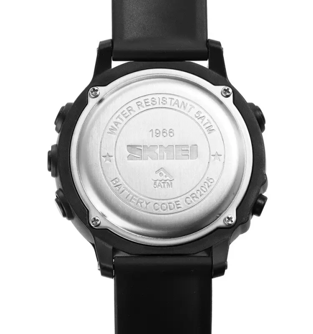 Чоловічий спортивний годинник Skmei 1966 (Чорний з чорним циферблатом) Вінниця - фото 9