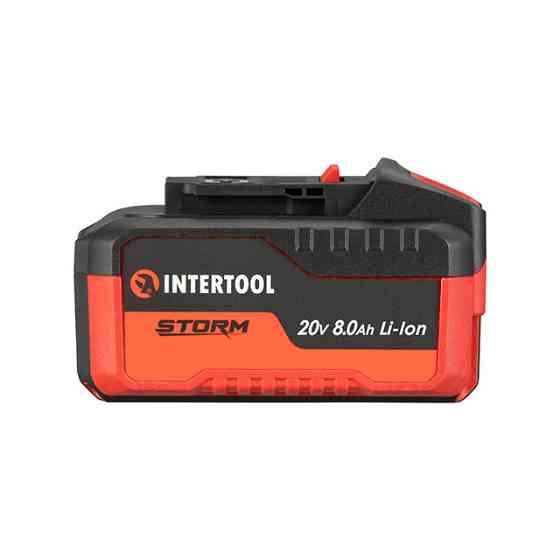 Акумулятор INTERTOOL WT-0343, 20 В, Li-Ion, 8,0 Аг, індикатор рівня заряду - для інструментів 20V Львів