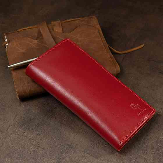 Вертикальне жіноче портмоне GRANDE PELLE 11555 Червоний Київ