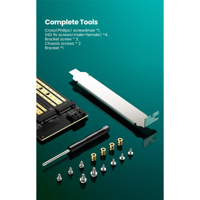 Контролер Ugreen PCI-E 3.0 for SSD M.2 NVMe + M.2 NGFF CM302 (70504) Вінниця - фото 4