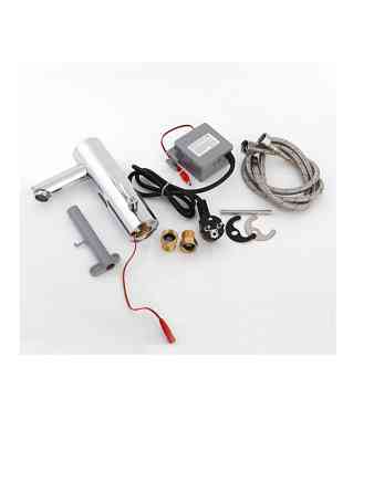 Змішувач сенсорний для умивальника HOTEC 19.115-DC/AC (220V/6V) з трансформатором,латунний Hot/Cold Київ