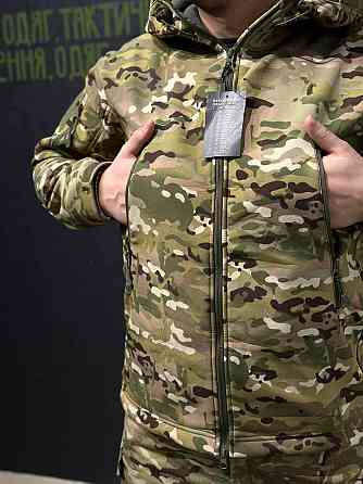 Тактическая мужская демисезонная куртка Soft Shell мультика, военная куртка на флисе с капюшоном Львов