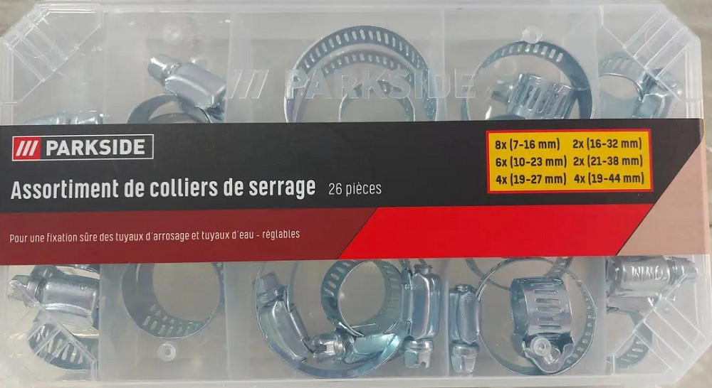 Хомут черв'ячний Parkside, набір із 26 шт. Полтава - изображение 1