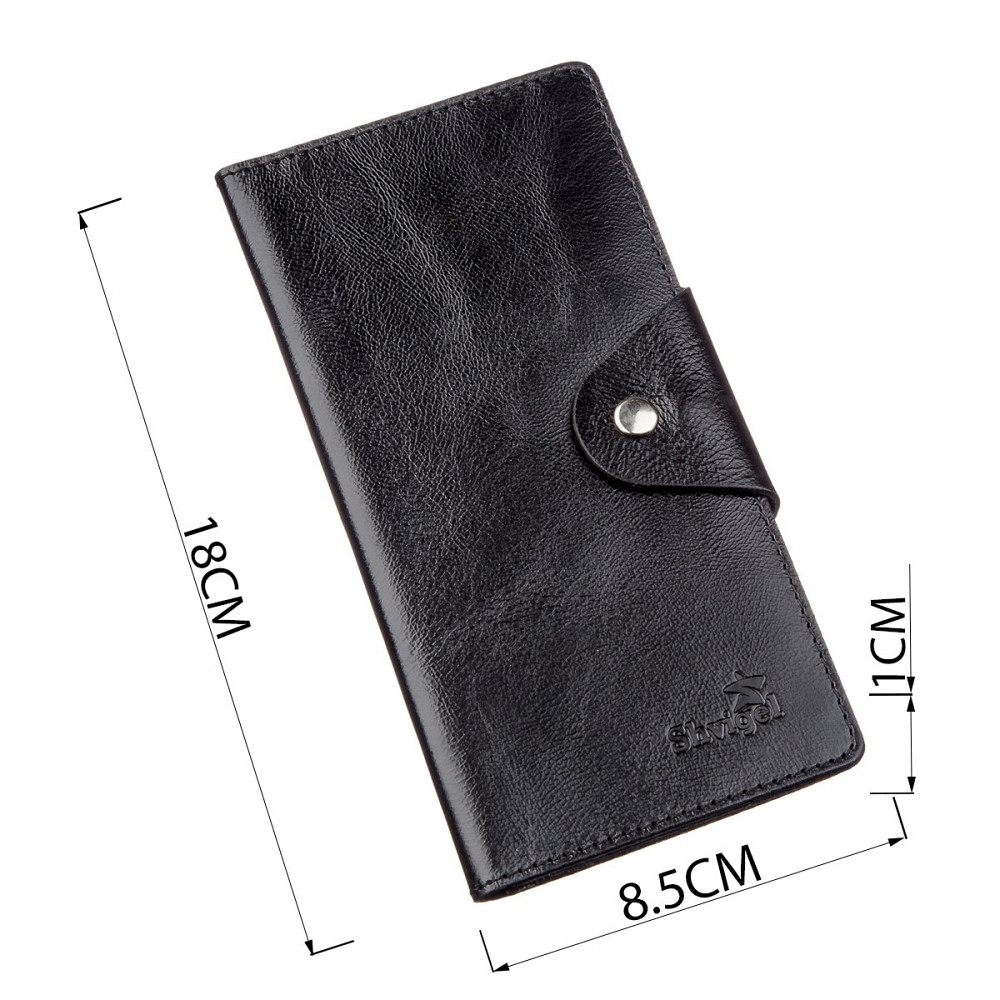 Гаманець чоловічий вертикальний зі шкіри Алькор на кнопках SHVIGEL 16173 Чорний Київ - фото 3