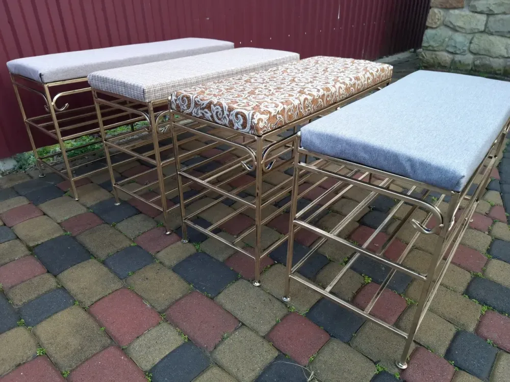 Прихожая банкетка пуфик пуф кованый без спинки малый M-096 Киев - изображение 6