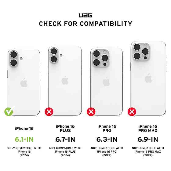Чохол-накладка Urban Armor Gear Pathfinder Clear Magsafe для Apple iPhone 16 Ice (114466114343) ( 16660 ) Харьков