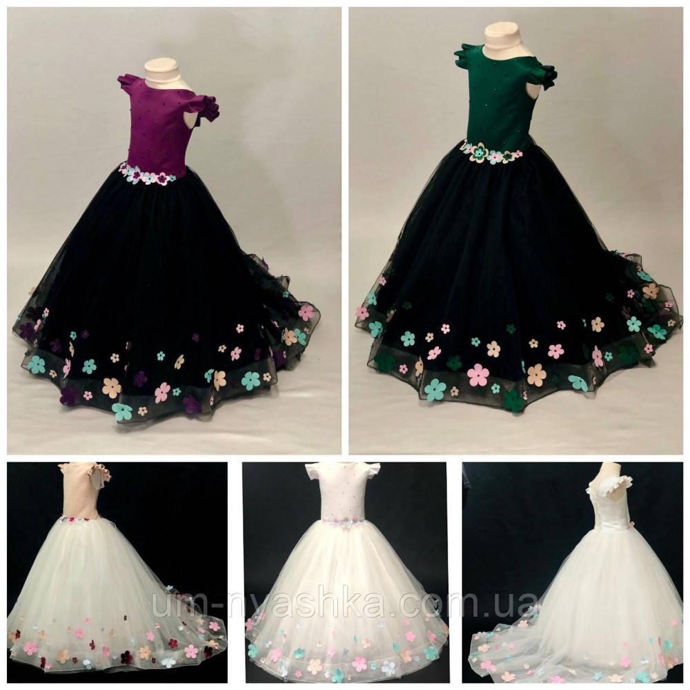 Длинное платье со шлейфом Элизабет на 4-5, 6-7 лет Кривой Рог - изображение 1