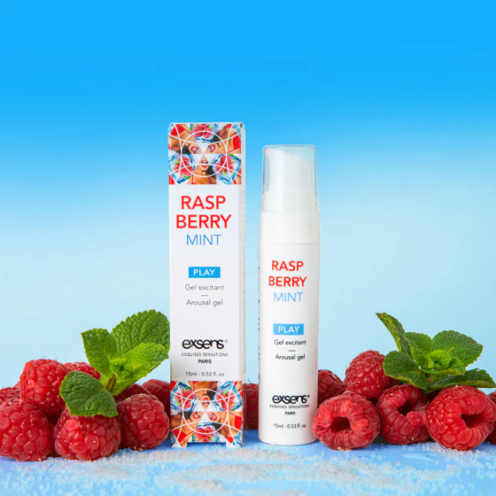 Стимулювальний гель EXSENS Kissable Raspberry Mint 15мл можна для поцілунків, охолоджувальний Sex Aura Київ