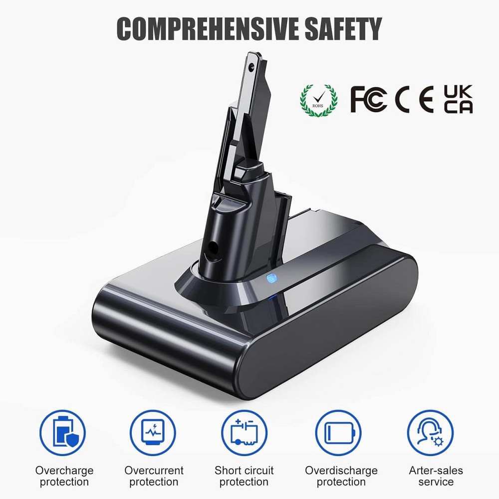 Акумулятор 6000mAh для Dyson V7 Чорний змінний літій-іонний запасний акумулятор сумісний V7 SV11 Absolute Animal Motorhead Fluffy Київ - фото 6