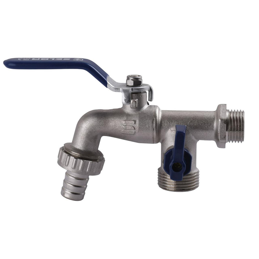 Кран SELBA кульовий для поливу подвійний 1/2″x3/4″x3/4″ SL4086 (000014655) Київ - фото 1