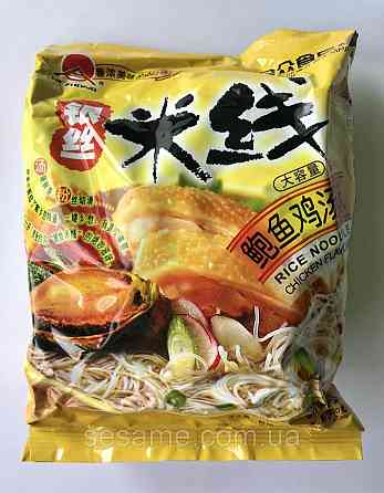 Рисова Локшина Hezhong Rice Noodle Flavor зі смаком курки і молюсків Абалон 105г (Китай) Харків