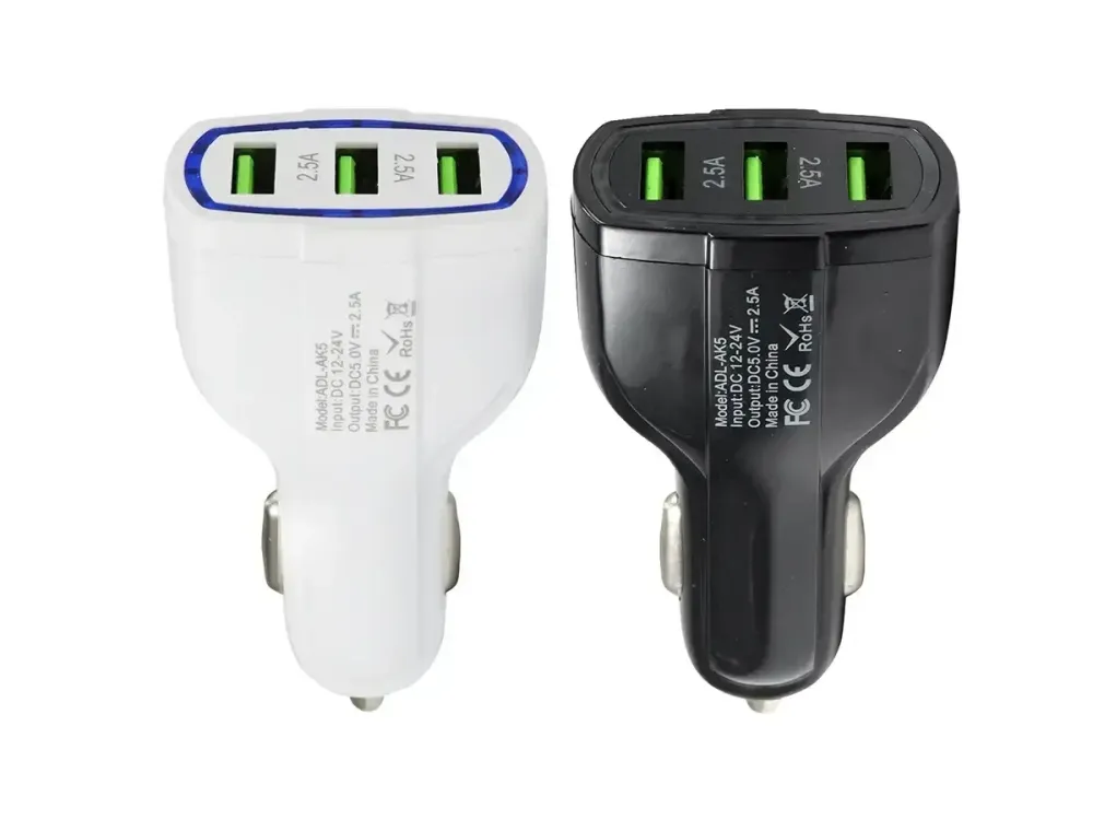 Зарядний пристрій автомобільний 12В 2,5А QC3.0 з 3 USB портами ADL-AK5 для швидкого заряджання гаджетів Одеса - фото 6