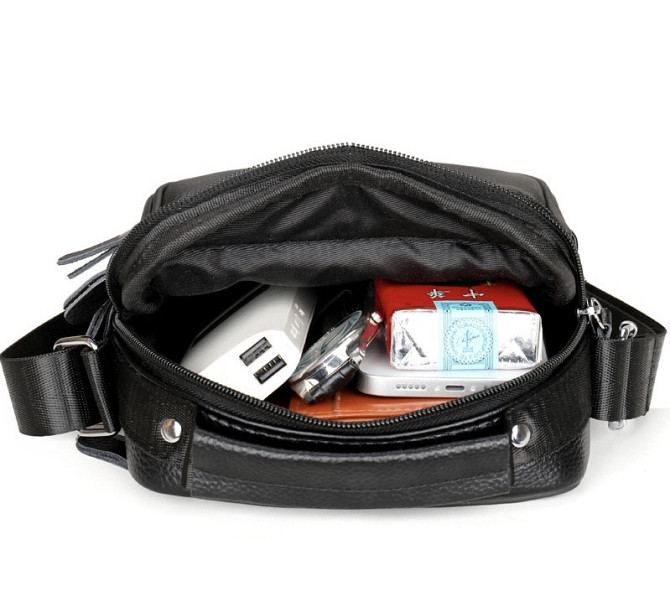 Мужская сумка-барсетка кожанная черная Tiding Bag 75003 Каменское - изображение 6