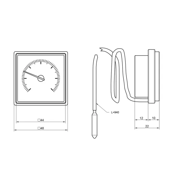 Термометр капиллярный Thermo Alliance Standart 48х48 мм SD176 Киев