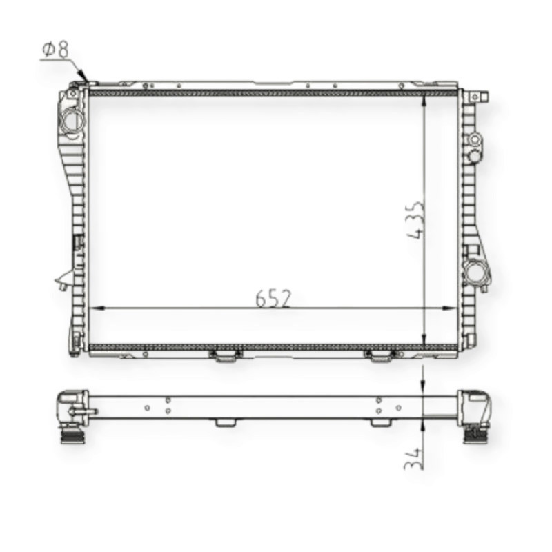 Радіатор двигуна BMW 5 (E39), 7 (E38) 2.0-5.0i (M51, M62) (94-04) охолодження Мукачево - фото 1