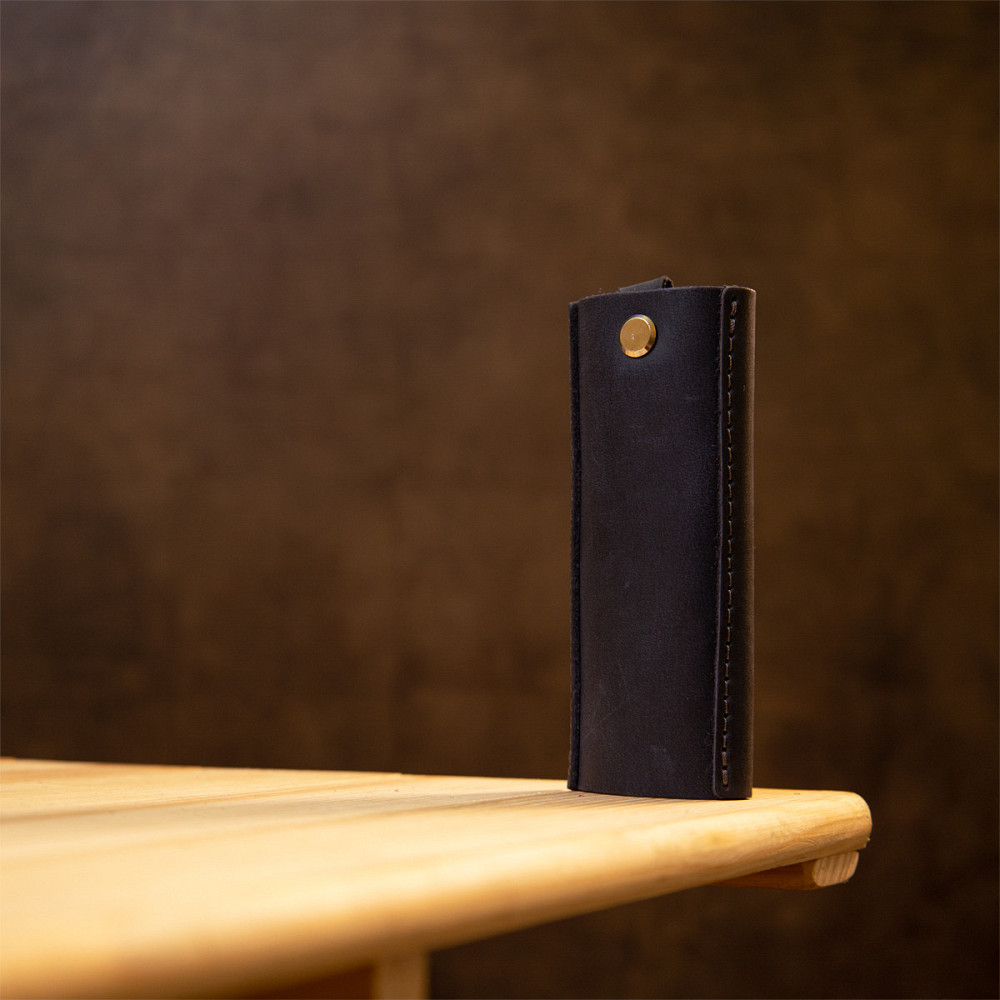 Ключница тубус кожаная на кнопках Grande Pelle 11343 Синяя Киев - изображение 7