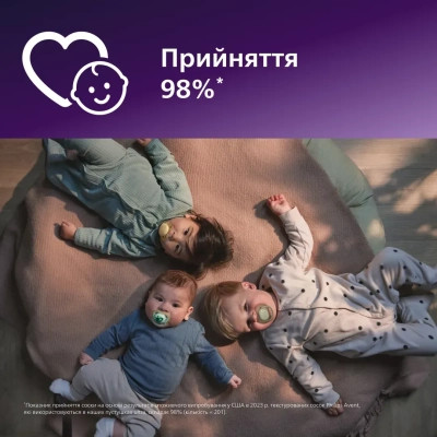 Пустышка Philips AVENT Ultra Soft 6-18 місяців 2 шт, жовто-зелена (SCF091/46) Винница - изображение 6