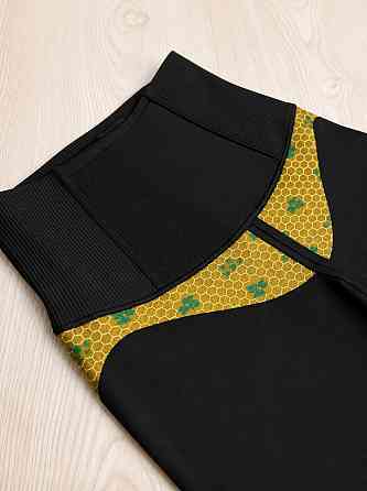 Лосины женские Fashion T-2 в рубчик с корсетом на молнии и эффект push-up черные, черный, SM Киев